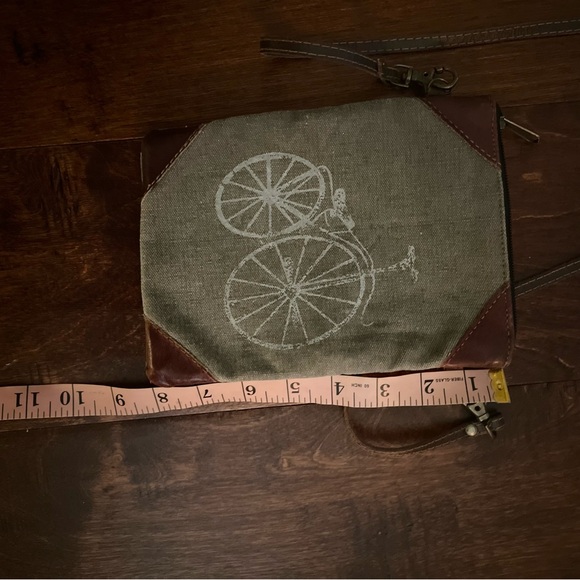 Cute Bicycle Print Canvas Crossbody Purse - Picture 5 of 6